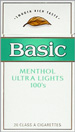 BASIC ULTRA LIGHT MENTHOL BOX 100